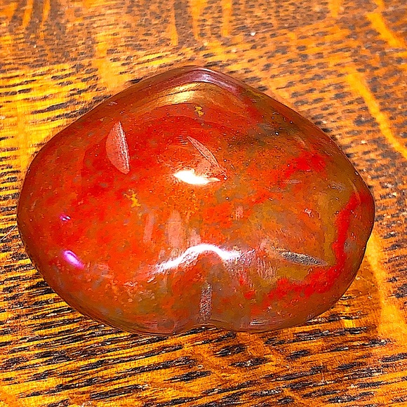 OCEAN JASPER HEART PUFFED NEW HEALING STONE - Picture 4 of 7
